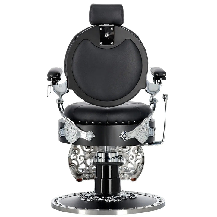 Kingdom Barber Chair Black - Silver Klipp&Trim