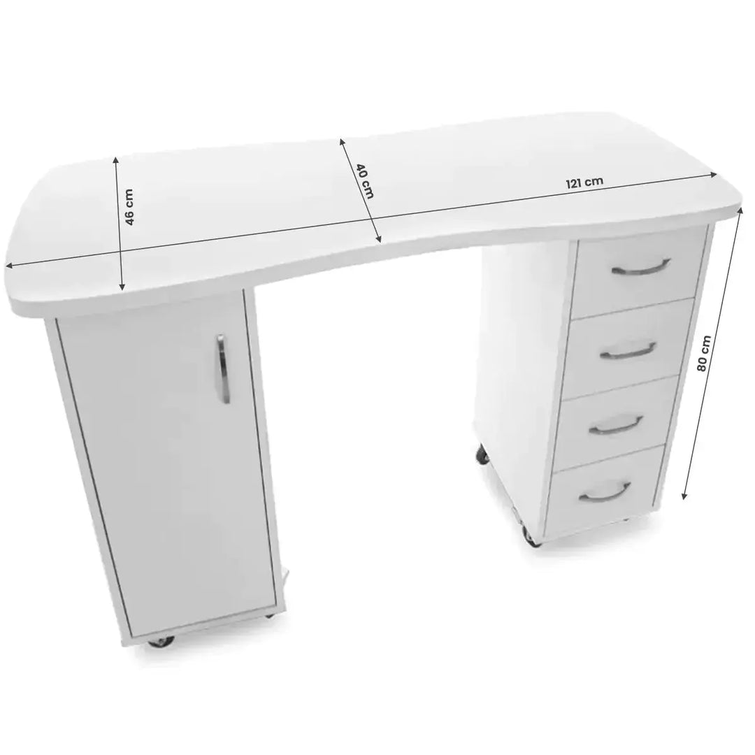 Desk 2027 white two cabinets BarberCity