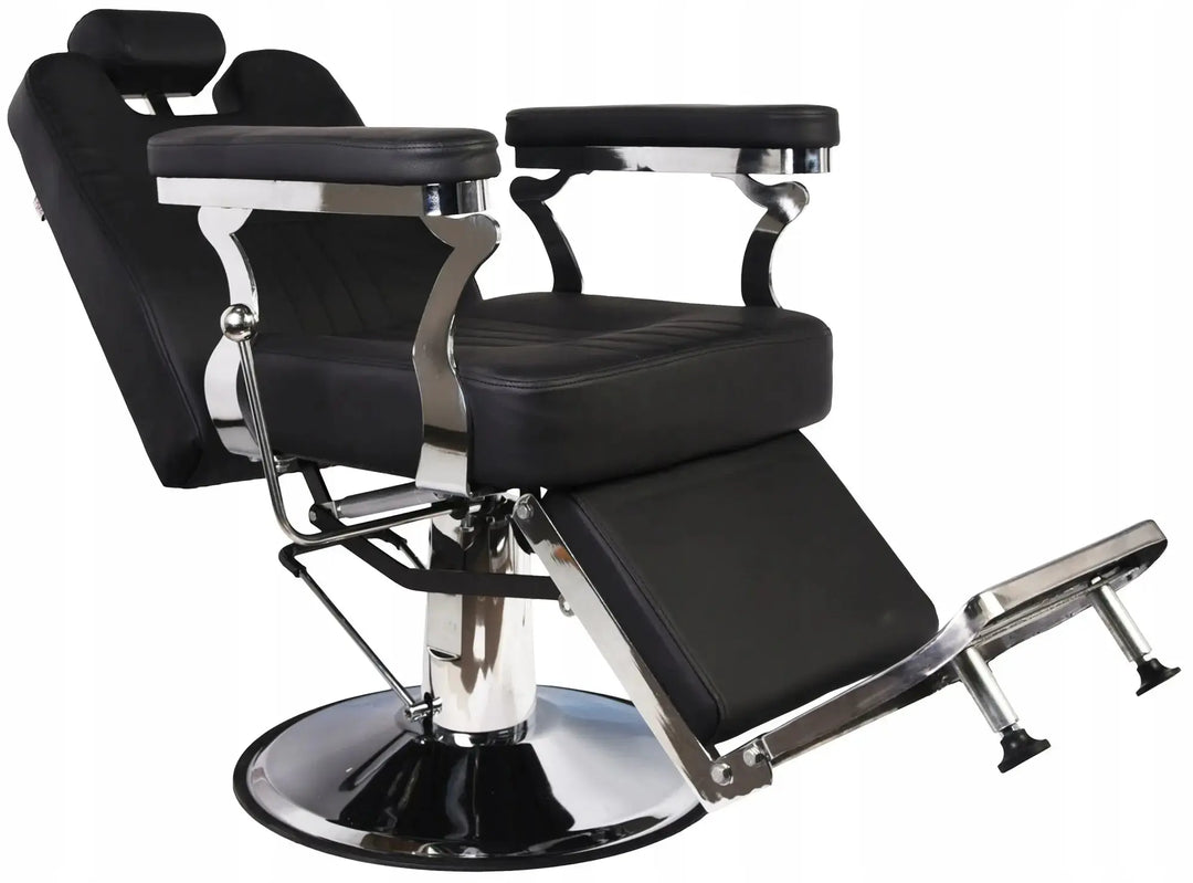 Simple black and silver barber chair Klipp&Trim