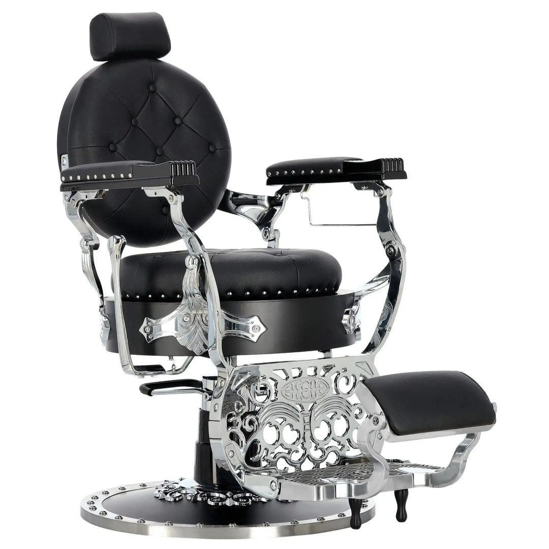 Kingdom Barber Chair Black - Silver Klipp&Trim