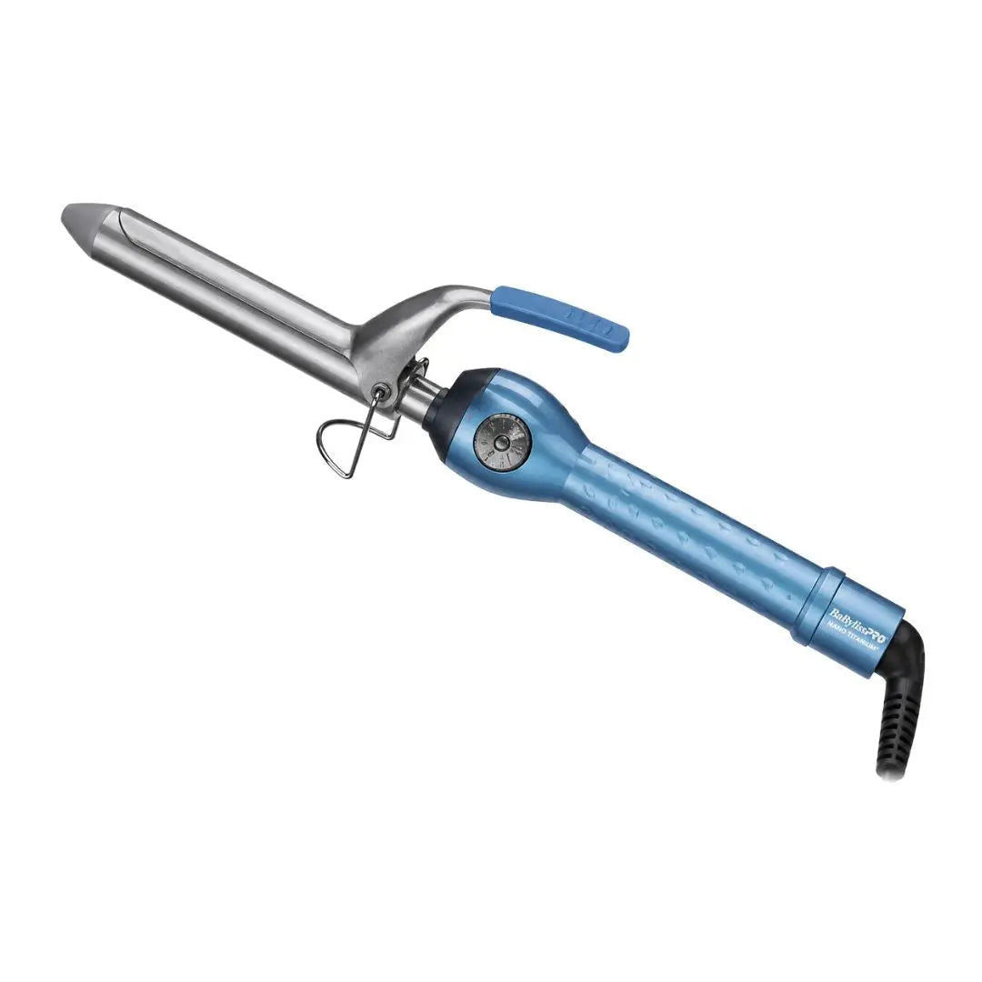 BaBylissPRO Nano Titanium Spring Curling Iron 19 mm Blue BaByliss