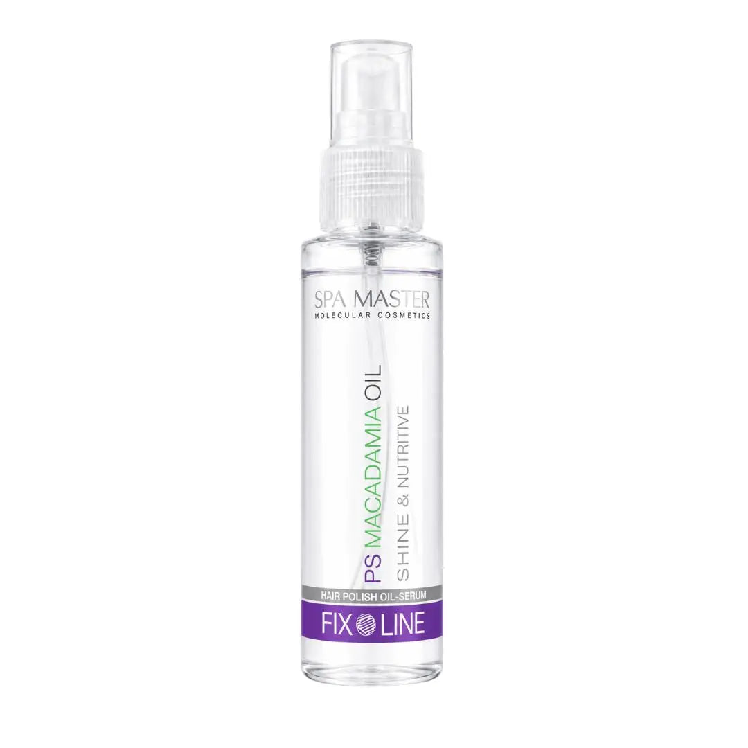 Spa Master Hair Polish Oil-Serum 50 ml med macadamiaolja i genomskinlig pumpflaska