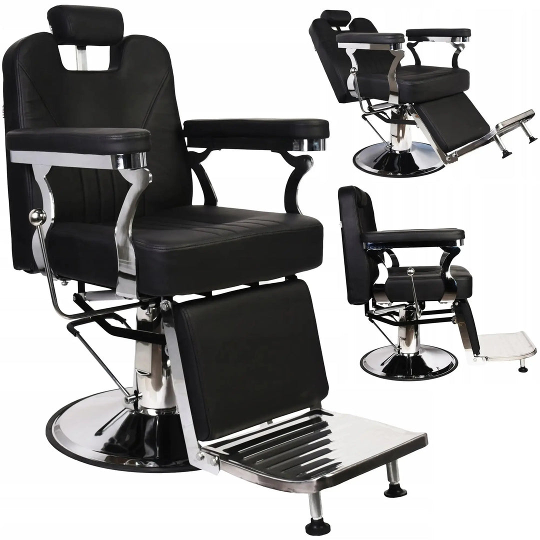 Simple black and silver barber chair Klipp&Trim