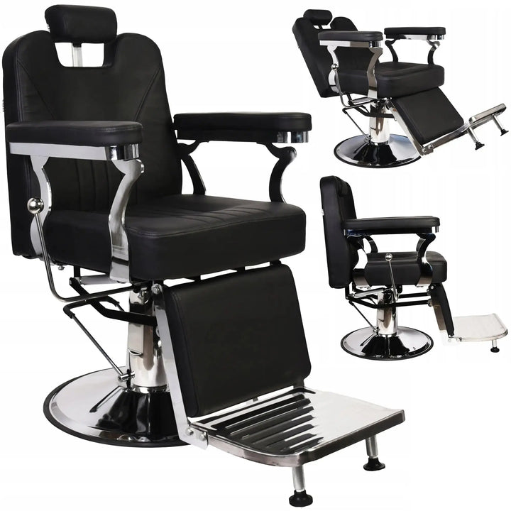 Simple black and silver barber chair Klipp&Trim
