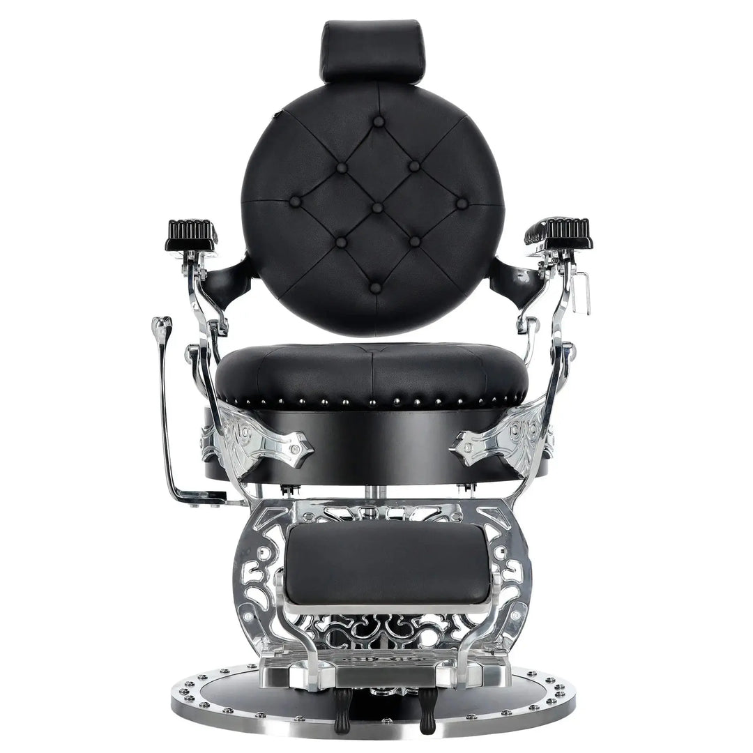 Kingdom Barber Chair Black - Silver Klipp&Trim