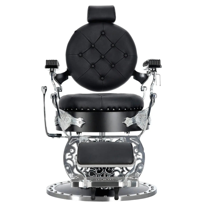 Kingdom Barber Chair Black - Silver Klipp&Trim