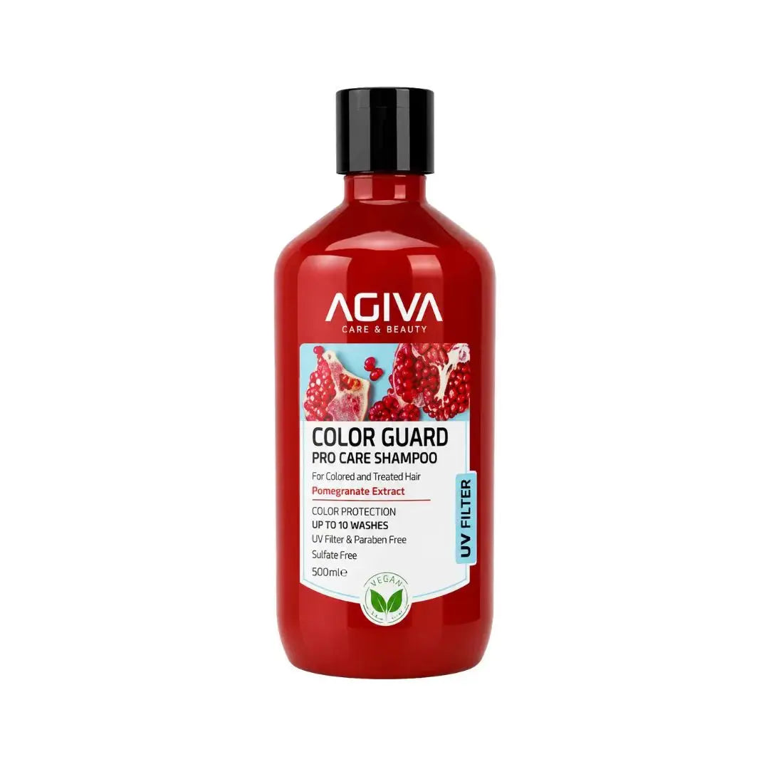 Agiva color guard pro care schampo 500 ml – röd flaska för färgat hår