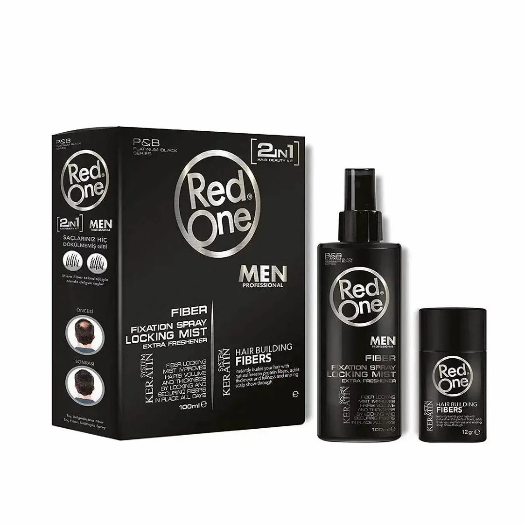 Hårbyggande Fiberset – 12 GR+100 ml – Svart RedOne