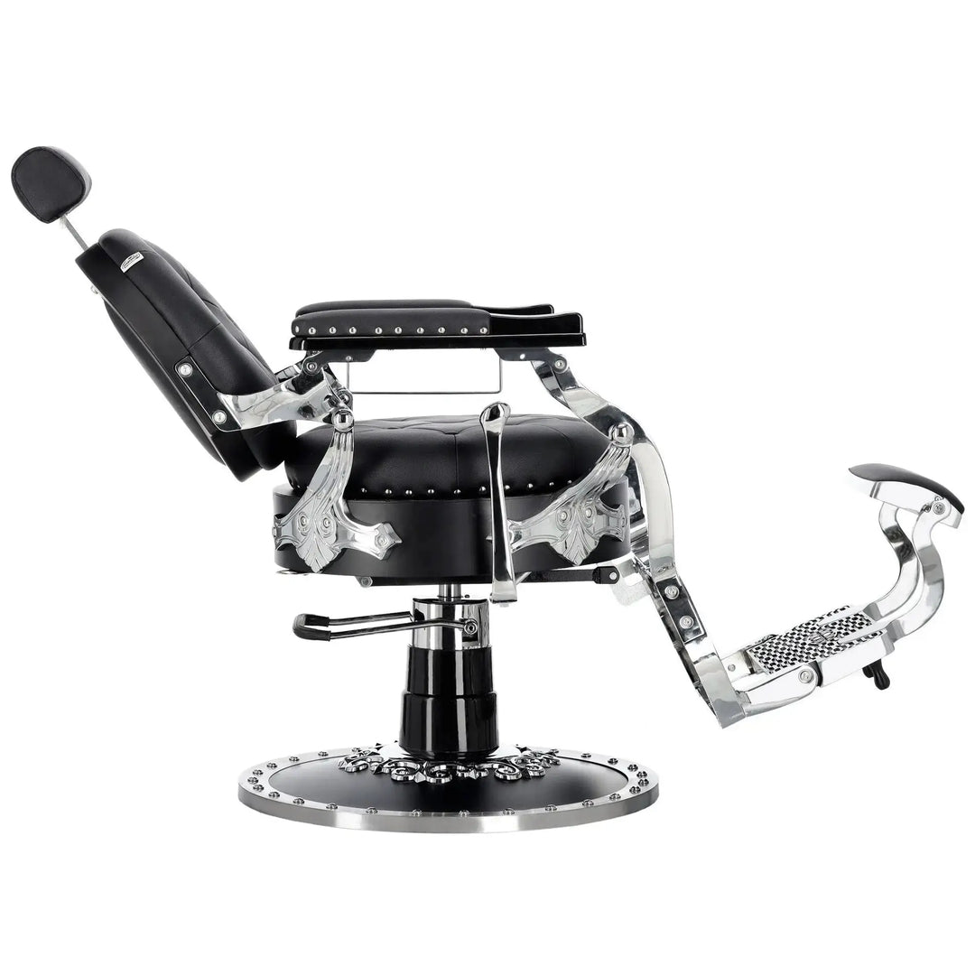 Kingdom Barber Chair Black - Silver Klipp&Trim