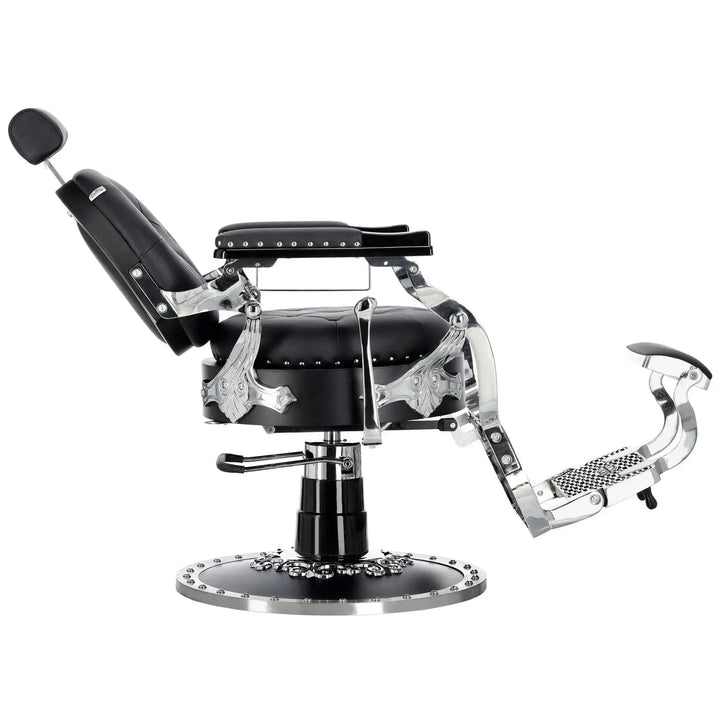 Kingdom Barber Chair Black - Silver Klipp&Trim